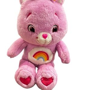 Singing Cheer Care Bears Plush 13” Works Sings Songs! 2007 pink rainbow like new